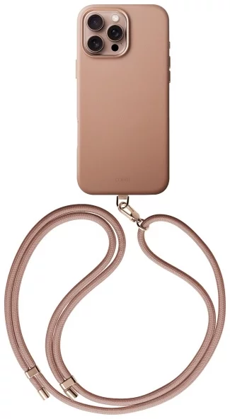 UNIQ COEHL CASE WITH ADJUSTABLE CROSSBODY STRAP FOR 2024 IPHONE 16 PRO MAX | CREME GOLD